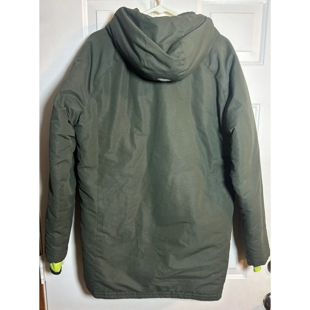 Champion Boys‎ XL (16–18) Winter Parka Jacket Olive Green with Neon Fleece Liner
